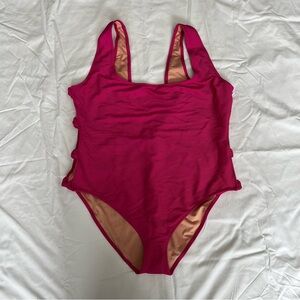 J. Crew NWT Hot Pink Ribbed Side Cut Out Bows Women’s 20